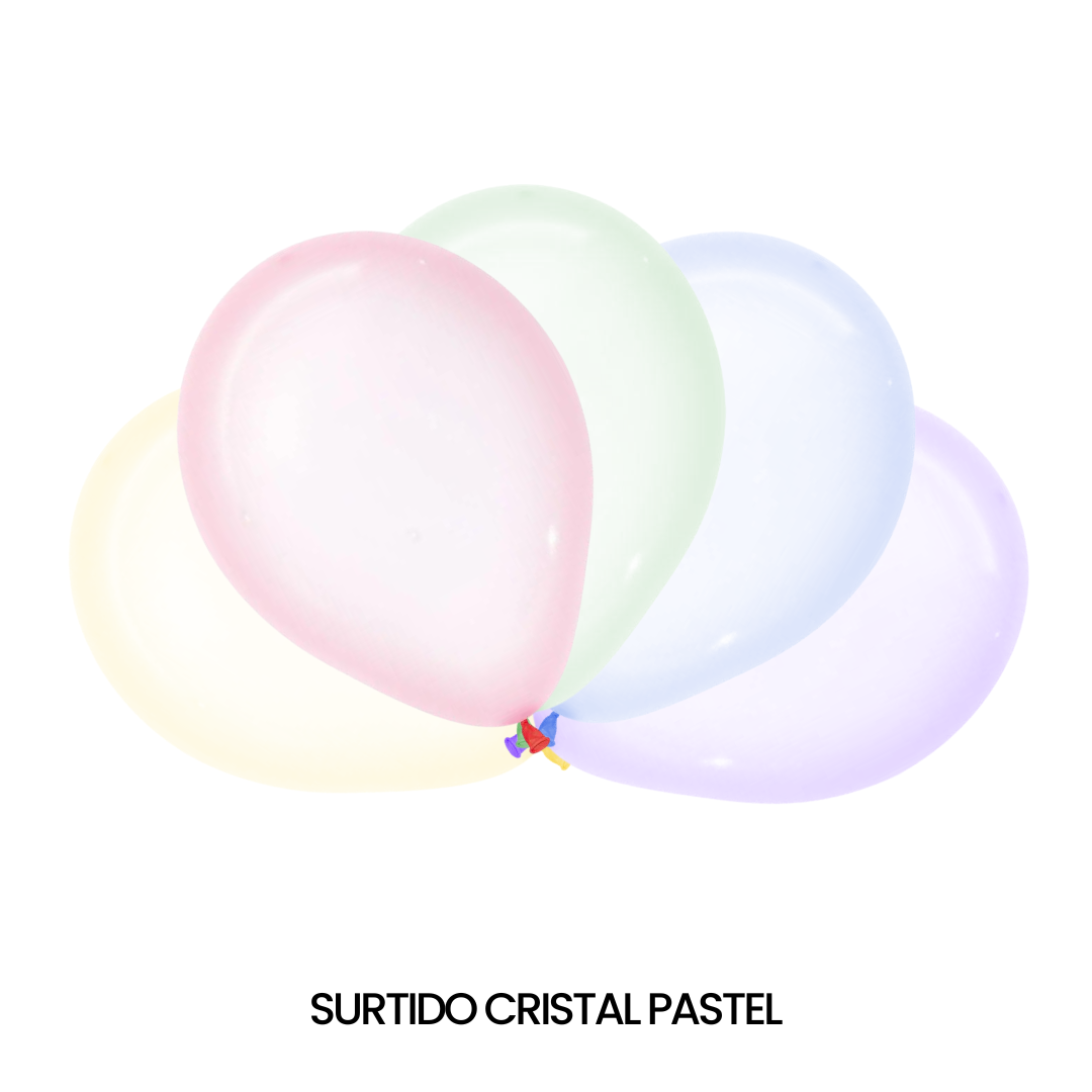 GLOBOS SEMPERTEX R36 CRISTAL PASTEL MATE C/10 - San Jorge Party