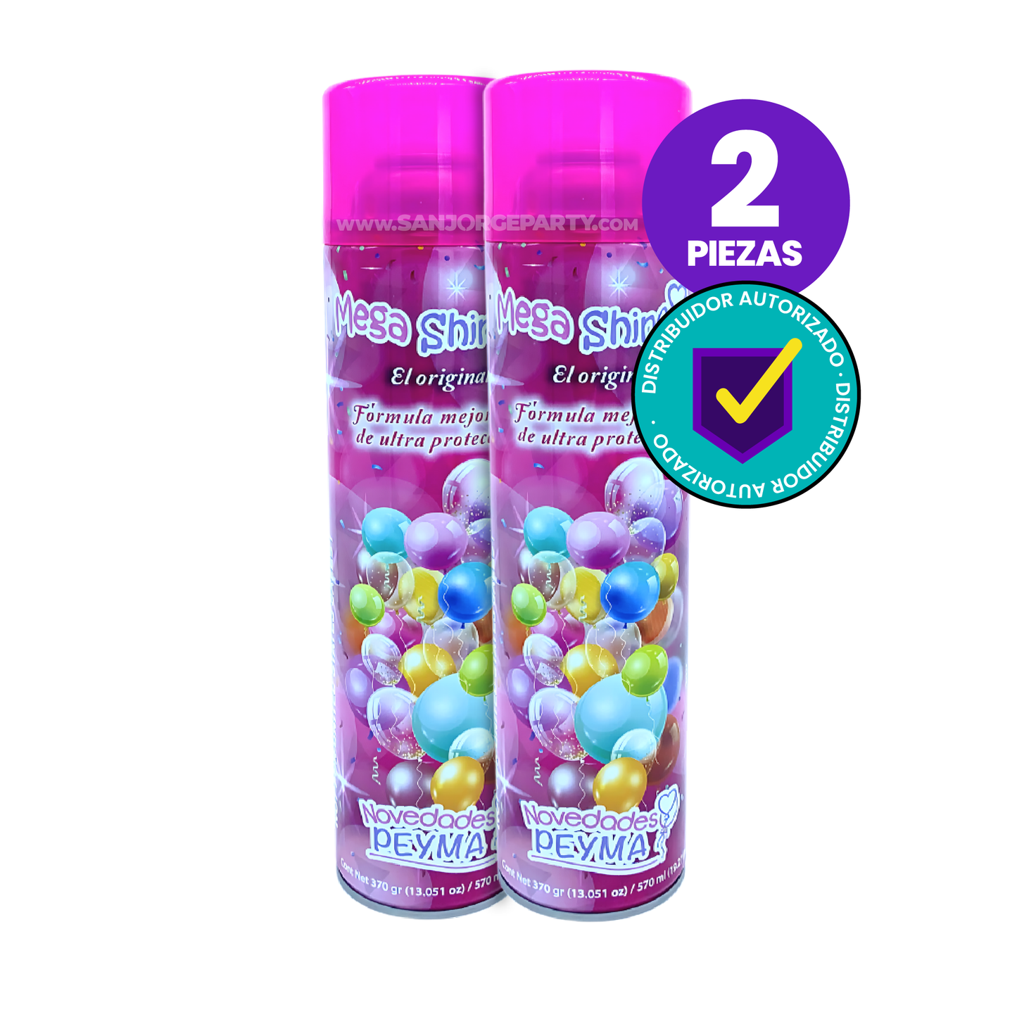 Pack 2 | Mega Shine Abrillantador De Globos 570 ml (2 piezas)