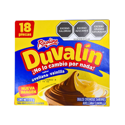 Duvalin Avellana Vainilla paquete con 18 piezas