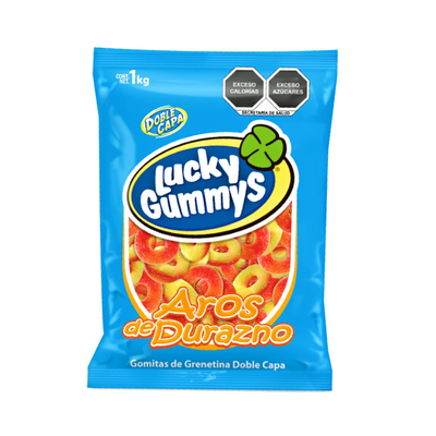 Lucky Gummys 1kg Aros de Durazno | Gomitas de grenetina