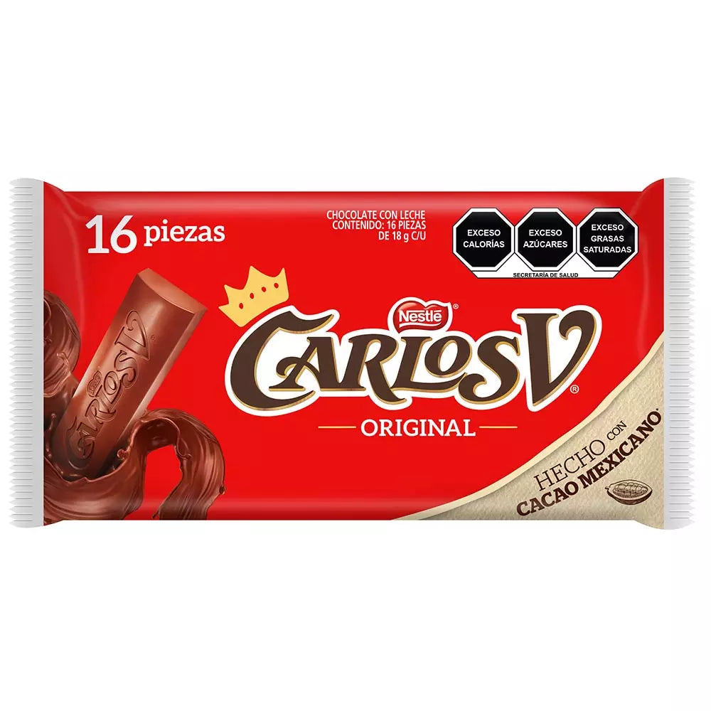 Carlos V Chocolate con Leche Stick Bolsa | Variedad Carlos V Suizo 16pz