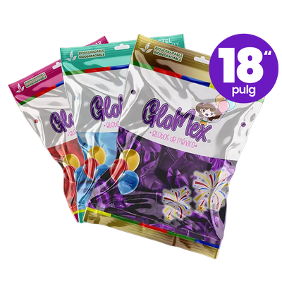 Globos de Látex Glomex #18 C/25 | Diferentes Gamas