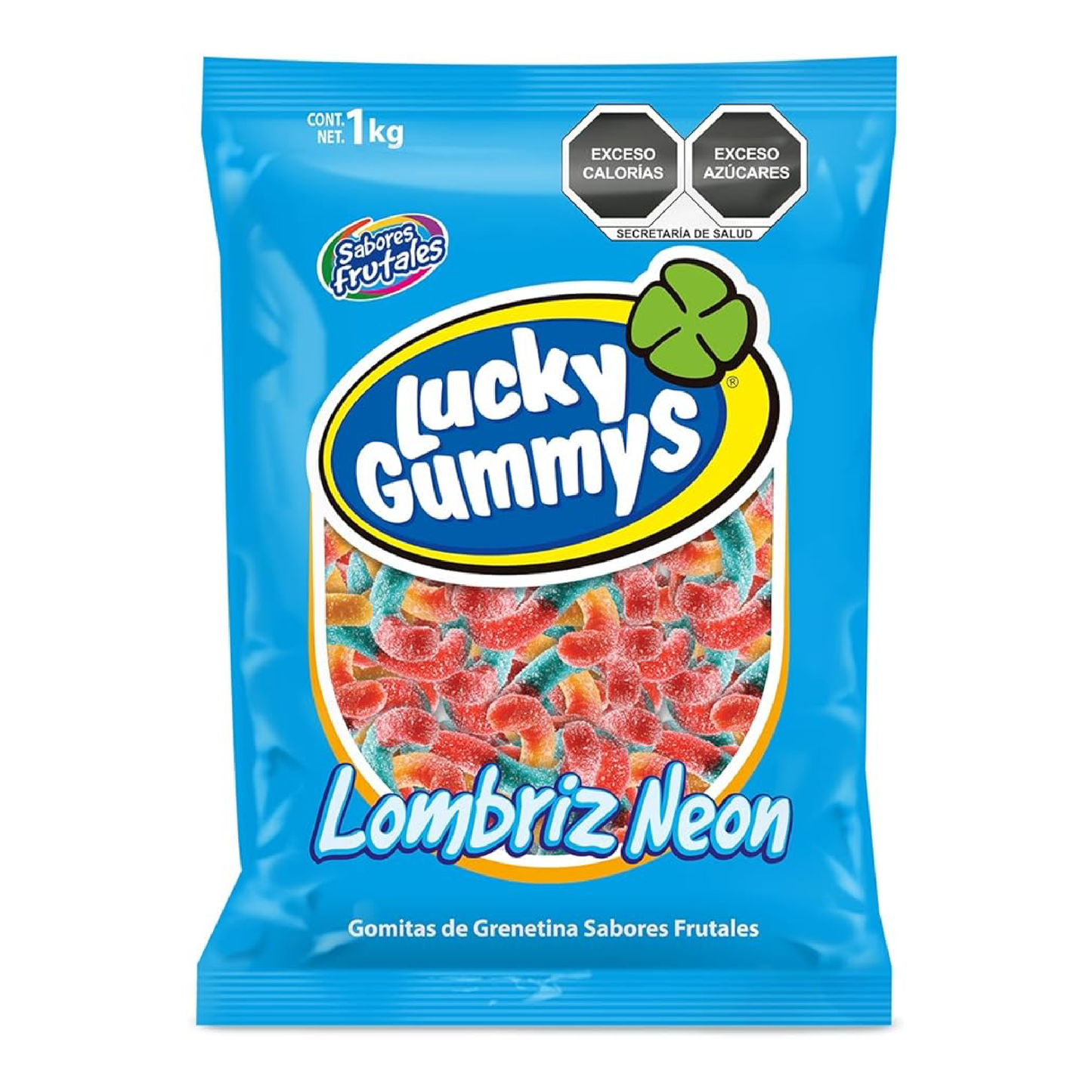 Lucky Gummys 1kg Lombriz Neon | Gomitas de grenetina