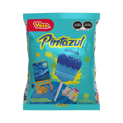 Paleta Pinta Azul, paletas de fresa y frambuesa | 48 piezas
