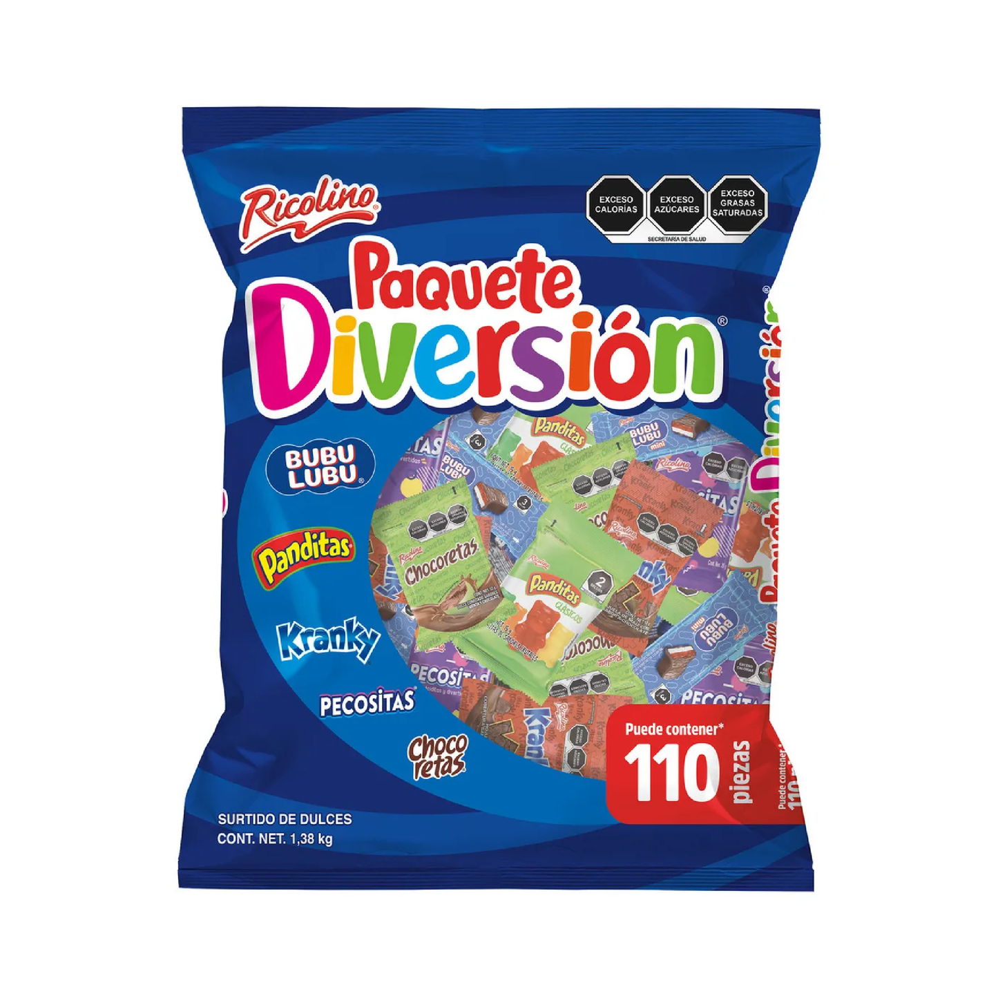 Surtido de dulces Ricolino Paquete Diversión 110 piezas
