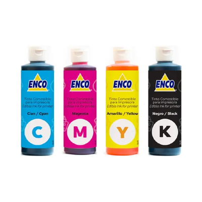 Tinta Comestible Para Impresora Enco 250ML 4 colores